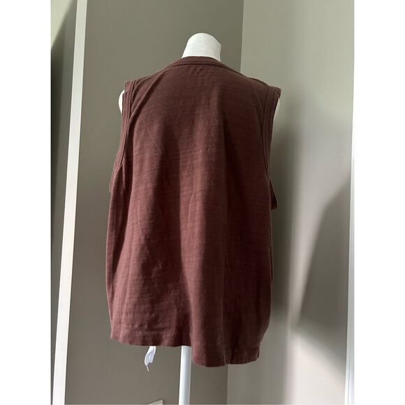 LOFT Tank Top Size XL 100% Cotton Sleeveless Brown - Picture 3 of 8